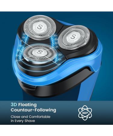 SweetLF Electric Razor for Men 2024 New Rotary Shaver for Men IPX7 Waterproof Rechargeable Cordless Electric Shaver Gift for Dad Husband Boyfriend Red Dark Blue - Buy Online on GoSupps.com