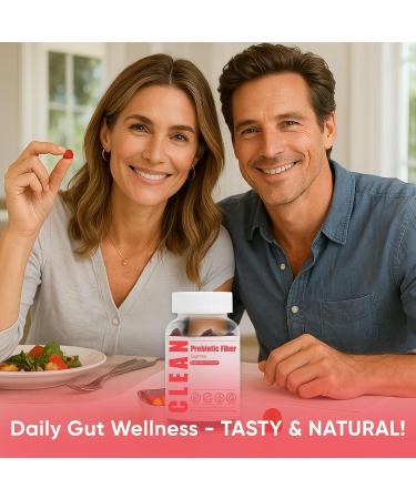 6525080 Clean Prebiotic Fiber Gummy Clean Fiber Gummies for Men Men Prebiotic Supplement for Digestive Gut Health Non-GMO 60 Gummies / 4g Fibers Per Serving - Buy Online on GoSupps.com