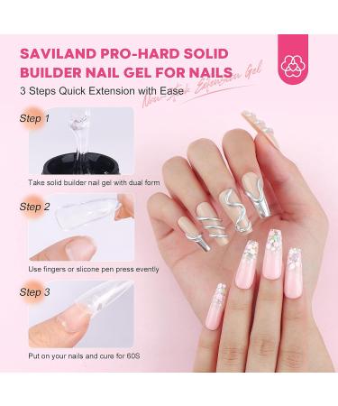 SAVILAND 15g Solid Sculpture Builder Gel for Nails: Clear Non-Stick 3d Hand Gel for Nails with Mini Nail Lamp Nails FIles Nail Clips Cuticle Pusher Set Soak Off UV 3D Nail Gel - Buy Online on GoSupps.com