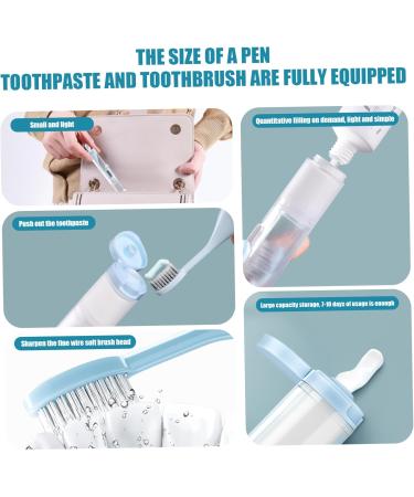 Travel Toothbrush Set - 2pcs 3-in-1 Toothbrush Kit with Refillable Toothpaste & Travel Case - Portable Soft Bristles for Travel Camping School & Business Trips - Buy Online on GoSupps.com
