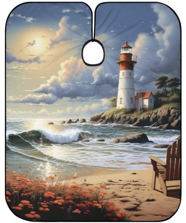 Sea Lighthouse Waterproof Barber Cape for Men & Women - Adjustable Hair Cutting Salon Accessories - Buy Online on GoSupps.com