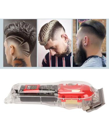 Qukaim Hair Cutting Clipper Electric Hair Clipper with LED Display Incisive Blade Grooming Trimmer 6 Guide Combs Transparent - Buy Online on GoSupps.com