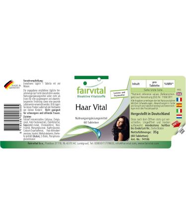 Buy Fairvital Hair Vitamins - High Dose 60 Tablets with Biotin Vitamin B12 Zinc & More - Best for Healthy Hair Growth - Buy Online on GoSupps.com
