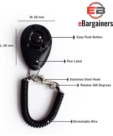 eBargainer Ultrasonic Dog Whistle & Pet Training Clicker Pack with Black Lanyard - Training & Behaviour Aids for Dogs Puppy & Cat Silent Dog Whistles to stop Neighbor Dog Barking Best Puppy Stuff - Buy Online on GoSupps.com