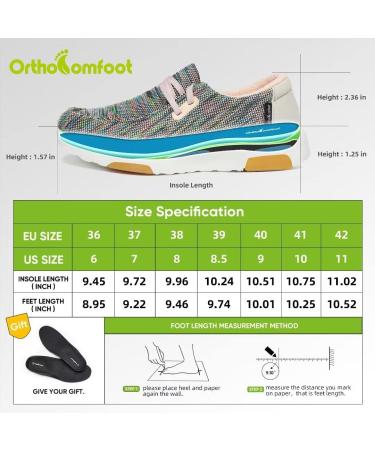 OrthoComfoot Women's Slip On Shoes - Comfortable Casual Loafers with Arch Support for Plantar Fasciitis Relief - Rainbow Pink - Buy Online on GoSupps.com