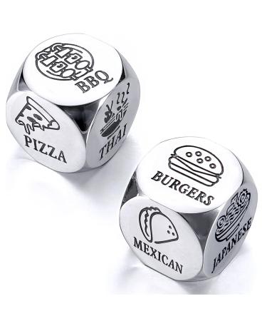 Anniversary Date Night Gifts for Him Her Boyfriend Girlfriend Husband Wife Birthday Couple Gift Dinner Food Decider Dice for Men Women Funny Engagement Wedding Valentines Day Gift Ideas Food Dices