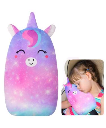 Basumee Unicorn Seat Belt Covers for Kids Seat Belt Pads Seatbelt Pillow Car Seat Head Support for Child Kids Toddlers Baby Multi-Coloured