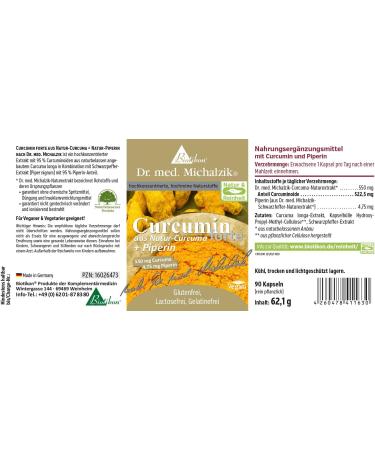 Curcumin Forte - Premium Turmeric & Piperine Extract | Organic Additive-Free | Biotikon - International Shipping Available - Buy Online on GoSupps.com