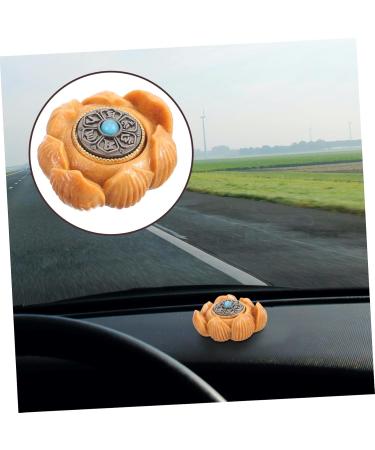 Solustrious Hand-Made Lotus Flower Plate Player - Vintage Carved Wooden Sculpture & Decoration - Unique Sandalwood Figure - 3.2x2.7cm - Buy Online on GoSupps.com