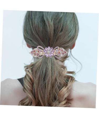 Housoutil Temperament Hair Clip Hair Clips for Thick Hair Barrettes for Women Hair Accessories for Women Barrettes for Thick Hair Mother Style Rhinestones Miss Purple Ponytail - Buy Online on GoSupps.com