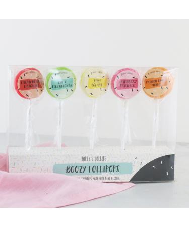 Mixed Boozy Cocktail Lollipop Set 5 x 25g Gift Pack Individually Wrapped Alcoholic Sweets Stocking Filler Mixed Cocktail