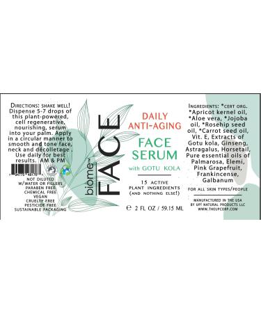 biome Anti-Aging Face Serum | Chemical Free Vegan & Concentrated - Achieve Youthful Skin - Buy Online on GoSupps.com