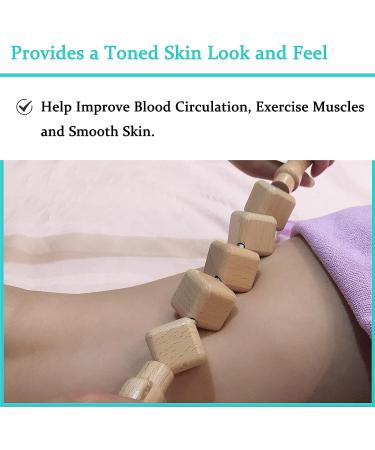 Fanwer Wood Therapy Massage Roller - Anti Cellulite Maderoterapia Colombiana for Full Body Muscle Pain Relief (15.76 inches) - Buy Online on GoSupps.com