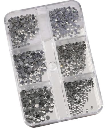 FEIlei 6 Grids Box Set Flat Back Rhinestones and Small Round Diamond Combination for DIY Nail Art Accessories Crystals - Buy Online on GoSupps.com