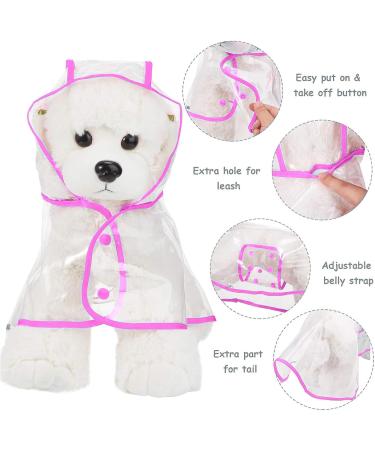 Petcute Waterproof Dog Raincoat with Hood - Transparent PVC Breathable Button Closure for Medium & Large Dogs - L Pink - Buy Online on GoSupps.com