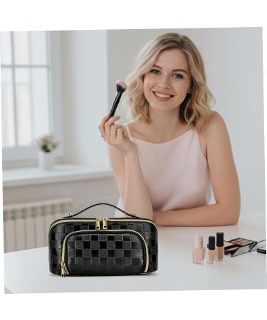 Trousse de Maquillage de Voyage Trousse Maquillage Voyage en Cuir PU Organisateur Toilette capacit avec poign e Toilette Hydrofuge (Noir) - Buy Online on GoSupps.com