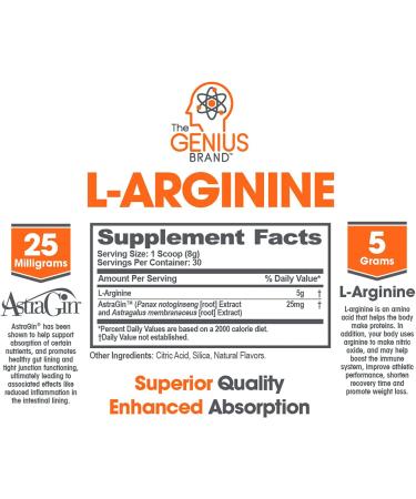 Genius L Arginine Powder - Lemon Flavor - 30 Servings | Boost Energy & Performance - Buy Online on GoSupps.com