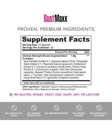 BustMaxx (3 Bottles) - Natural Breast Enhancement Supplement for Enlargement | Trusted Enlargement Pills - 60 Caps - Buy Online on GoSupps.com