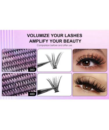 240 Pieces Eyelash Clusters Kit - Wispy Individual & Mixed C Curl False Lash Extensions - DIY Lash Extension Set (SET30D+40D - Buy Online on GoSupps.com