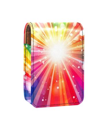 Travel Lipstick Organizer Case Lipstick Case Portable Makeup Bag With Mirror Colorful Rainbow Sunshine X042c7sohj