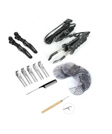NOEYUN Keratin Fusion Hair Iron Connector Wand Kits for Fusion Hair Extensions Application&Re-Bond (Type 2  Black) TYPE 2 Black