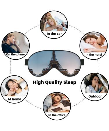 Paris Eiffel Tower Print Double Sided Eye Mask Soft and Light Blocking for Improving Sleep Quality - Buy Online on GoSupps.com