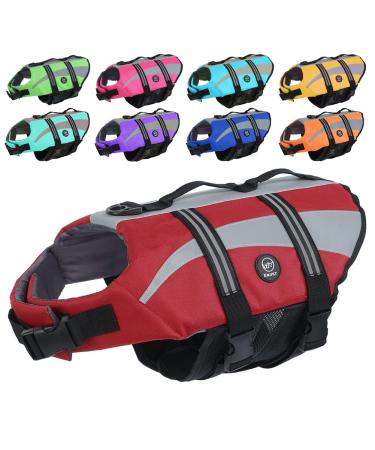 Emust rescue vest for large dogs dog swimming vest for small/medium -sized/large dogs with double rescue handles high -reflecting rescue protection for swimming red l l red red - Buy Online on GoSupps.com