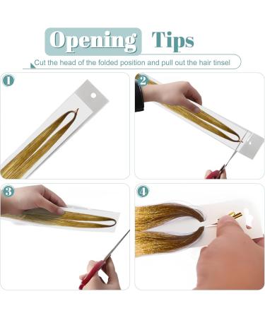 SEGO Hair Extension Tinsel Kit With Tools 12 Colors 2400 Strands Tinsel Hair Extensions 47 Inch Sparkling Shiny Hair Tinsel Highlights Glitter For Women Beauty Multi Color - 6 - Buy Online on GoSupps.com