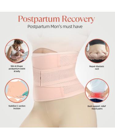 KIWI RATA Postpartum Belly Band Recovery Wrap | C Section Postpartum Belly Wrap for Recovery and Support | Abdominal Binder After Birth Brace | Slimming Girdles (Large, Skin Color) - Buy Online on GoSupps.com