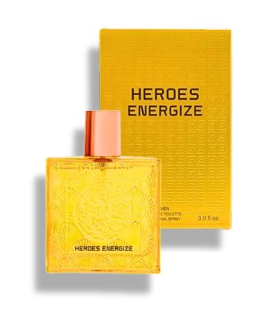 HEROES ENERGIZE EAU DE TOILETTE POUR HOMME 3.4 FL. OZ. Citrus Aromatic fragrance for men. - Buy Online on GoSupps.com