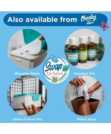 Cheeky Wipes Reusable Baby Wipe Kit - 25 Washable Bamboo Terry Cloth Wipes with Fresh and Mucky Soaking Boxes & Essential Oil Solutions - Bamboo (White) - Buy Online on GoSupps.com