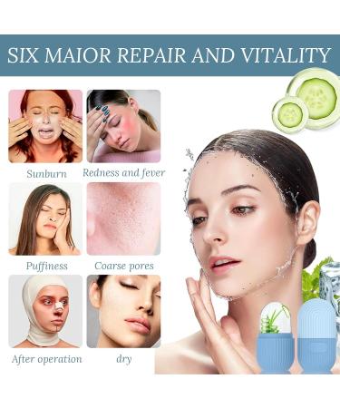 Buy Blue Ice Roller Face - Reusable Silicone Ice Roller for Smooth Eyes & Illuminated Skin - Buy Online on GoSupps.com