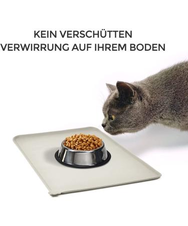 AOKLANT Non-Slip Pet Bowl Mat - Waterproof Cat Dog Food Mat - 18.5 x 11.5 Beige - Multiple Colors - Buy Online on GoSupps.com