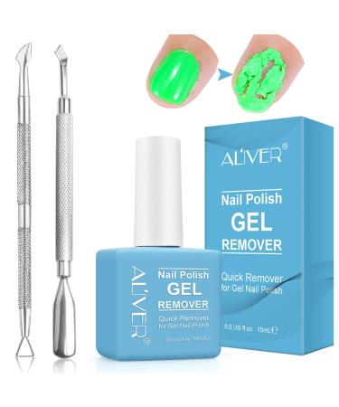 Nail Polish Remover Gel Polish Remover for Nails with Cuticle Pusher and Nail Polish Scraper Remove Gel Nail Polish Fast in 2-5 Minutes No Need For Foil Soaking Or Wrapping