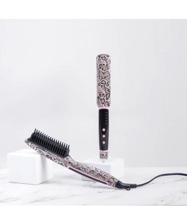 Calista Triangl Pro Heated Detailer Brush | Anti-Frizz Heat Styling Brush with Ionic Technology | 5 Heat Settings | 11" Snakeskin - Professional Hair Tool for Smooth Burn-Free Styling - Buy Online on GoSupps.com