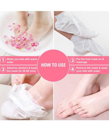 Rose Foot Peel Mask For Hard Skin Rose Foot Peel Mask Rose Foot Mask Exfoliating Feet Peeling Socks Foot Care Mask Plant Formula Moisturising Socks Foot Spa Fits for Women and Men(2 Pairs) - Buy Online on GoSupps.com
