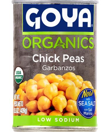 Goya Foods Organic Chickpeas Garbanzo Beans 15.5oz (Pack of 24) - 100% Organic, Non-GMO - Buy Online on GoSupps.com