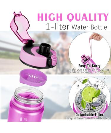 Buy Aoprel 1L Leak-Proof Sports Water Bottle with Filter - Ideal for Families Schools Offices and Outdoor Activities - Red-Blue Gradient - Buy Online on GoSupps.com