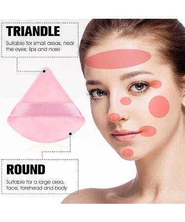 WLLHYF 6-Piece Triangle Powder Puff Set with Soft Velour for Makeup Application - Black & Dark Pink - Buy Online on GoSupps.com