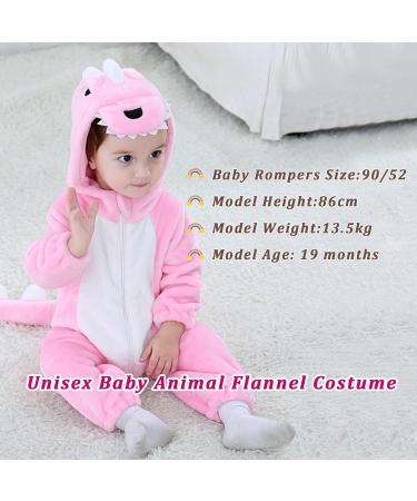Doladola Unisex Baby Toddler Romper Jumpsuit Hooded Cartoon Sleepsuit 24-30 Months (Pink Dinosaur) - Infant Outfit - Buy Online on GoSupps.com