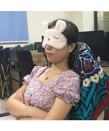 Honbay Plush Rabbit Sleeping Eye Mask for Kids - Cute Cartoon Animal Design (Beige) - Buy Online on GoSupps.com
