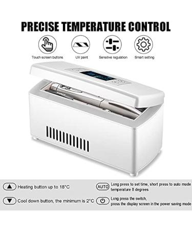 Insulin Cooler Refrigerated Box Mini Portable Insulin Cooling Case Car Small Refrigerator Travel Case 2-8 Drug Reefer LCD Display For Keeping Diabetes Drug Cooler About 8-10 Hours White 2 White 2 battery - Buy Online on GoSupps.com