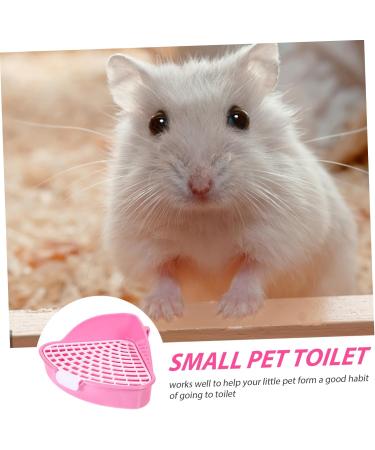 VILLFUL Box Rabbit Toilet Bunny Accessories Small Animal Critter Bath Pet Tub Plastic Cat Litter Tray 33X29.5X14CM Pink - Buy Online on GoSupps.com