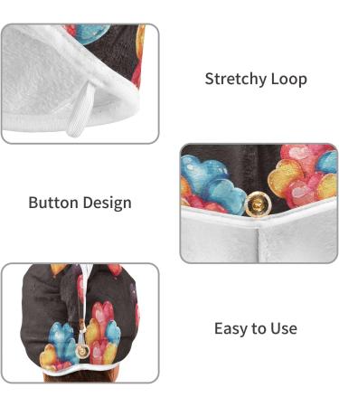 Heart Hot Air Balloon Hair Towel 2 Pack - Super Absorbent Quick Dry Hair Turbans for Women & Girls - Buy Online on GoSupps.com