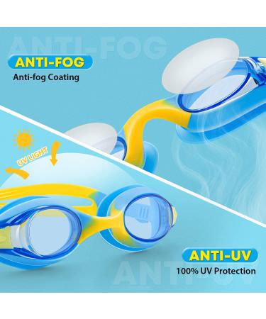 Portzon Unisex-Child Swim Goggles | Anti-Fog, No Leaking, Clear Vision | Blue - Buy Online on GoSupps.com