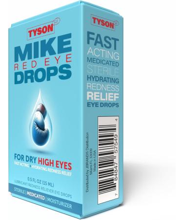 Mike Tyson - Eye Drops Redness Relief Max Strength Lubricant + Redness Reliever Eye Drops for Dry Red Itchy & Irritated Eyes Fast-Soothing Cooling Comfort 0.5 fl oz (15 mL) - Buy Online on GoSupps.com