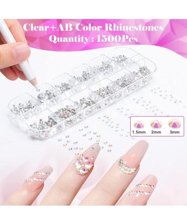 Melliex Steine Nails - 3550 Glittering Stones & 12 Leaves French Nail Sticker Set for Stunning Nail Art Design - Buy Online on GoSupps.com