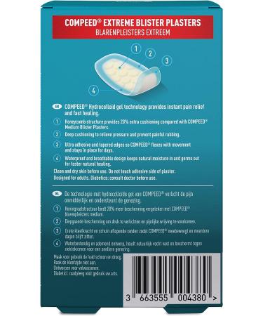 Compeed Extreme Blister Plasters 6 Count - Fast Healing Foot Treatment eco-Pack - Buy Online on GoSupps.com