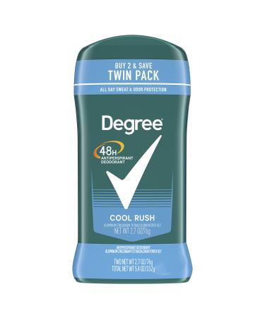 Degree Men Original Antiperspirant Deodorant 48-Hour Odor Protection Cool Rush Mens Deodorant Stick 2.7 oz 2 Count