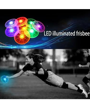 Xubx LED Illuminated Dog Frisbees Set - Durable Rubber Training Toys for Dogs - 2 Pack in Purple & Blue - Buy Online on GoSupps.com